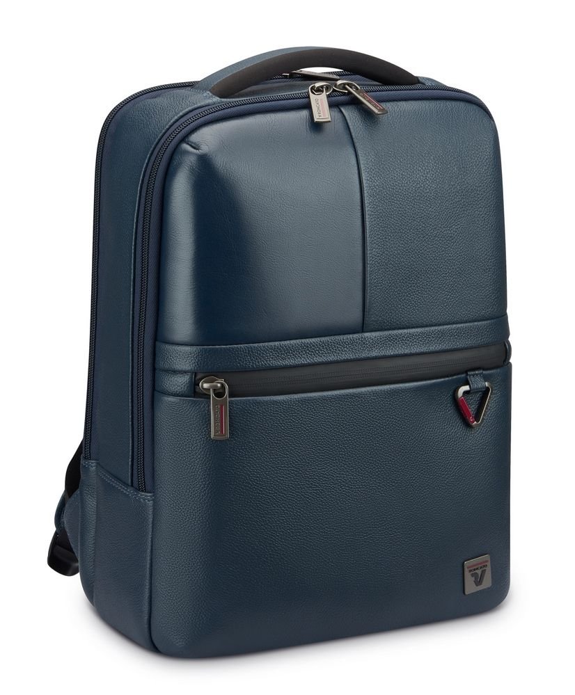 Backpack in leather Roncato Trial DLX 1140 Blue